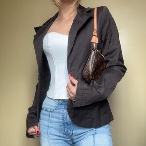 Vintage fitted brown blazer